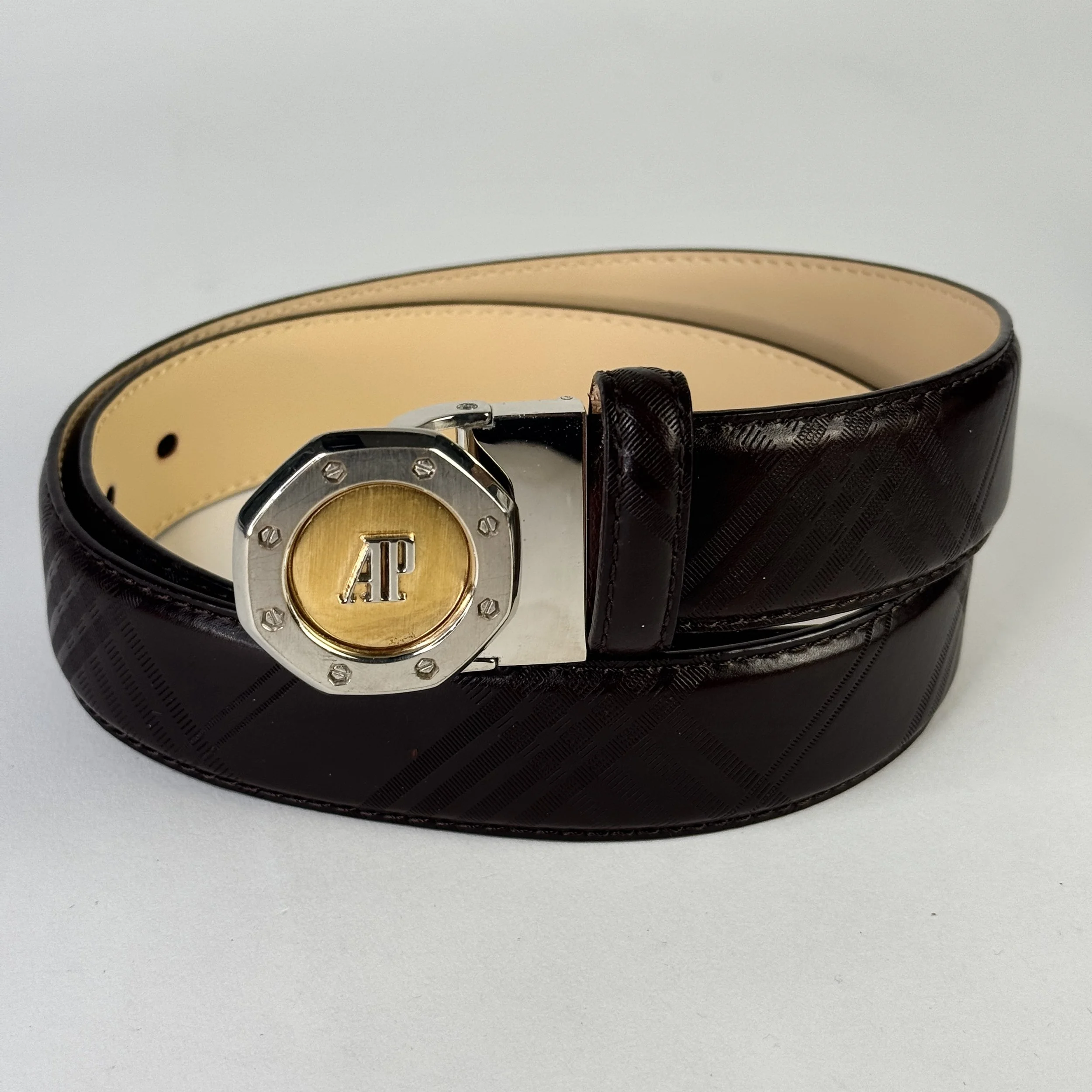 Audemars Piguet Two-Tone Buckle Leather Belt – Royal Oak Style